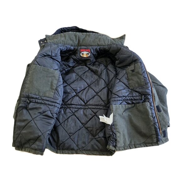Tough Duck Washed Parka Mens 2XL Charcoal Gray Canvas Workwear Coat Quilt Lined - Picture 12 of 16